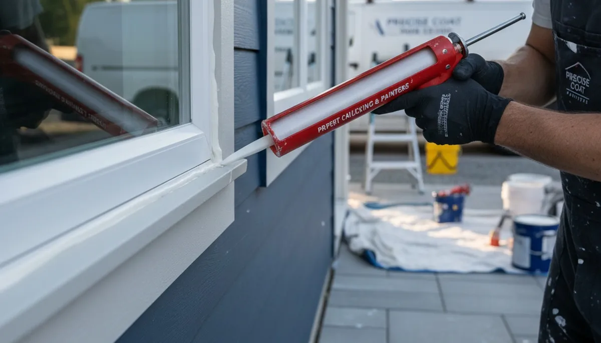 Professional caulking and sealing on a Billings MT home exterior for weather protection