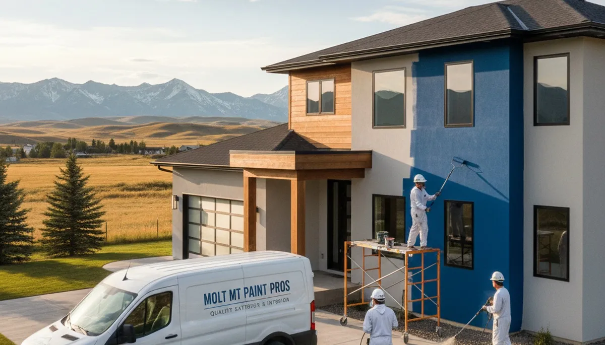 Billings, MT house painting contractors painting a home exterior with professional finish