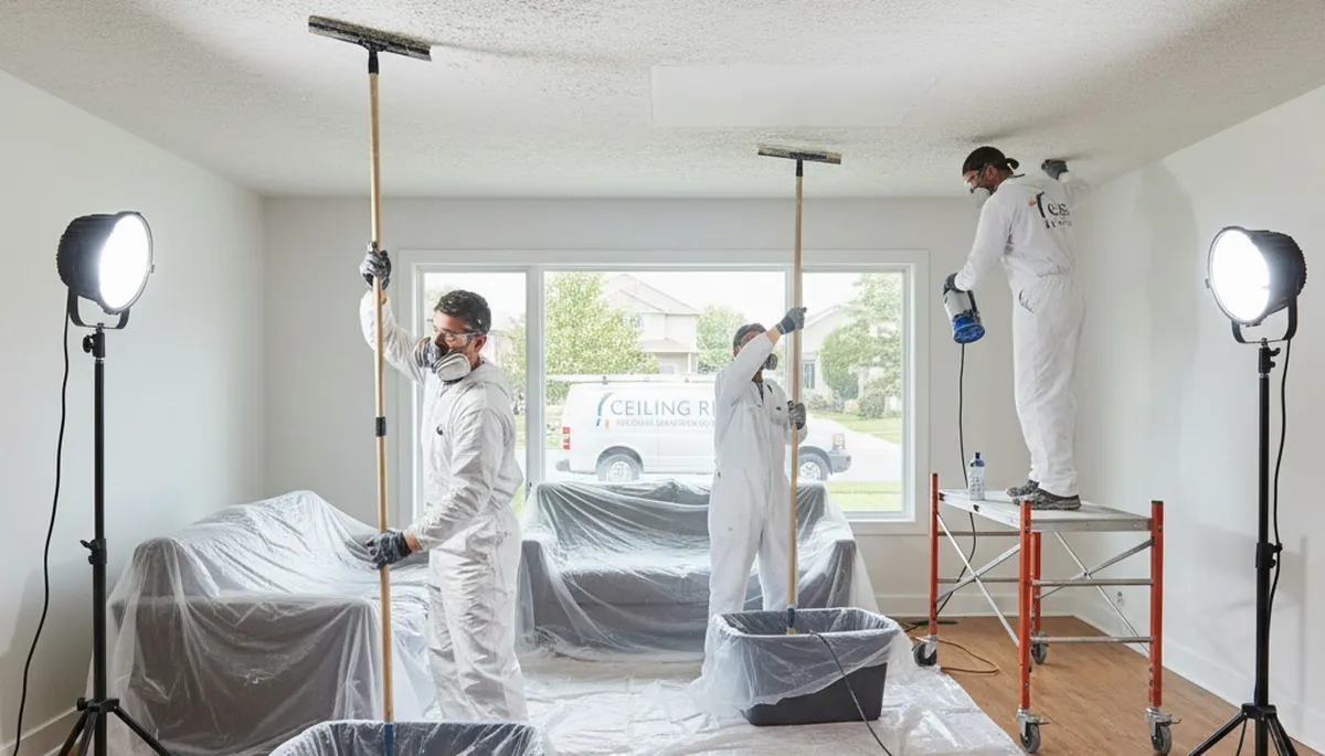 Professional popcorn ceiling removal by house painters in Billings, MT for modern, clean interiors