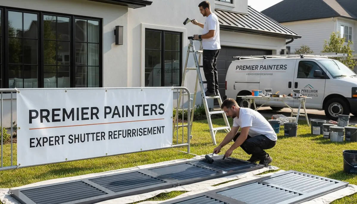 Professional shutter painting on a home exterior in Billings, MT by expert house painters
