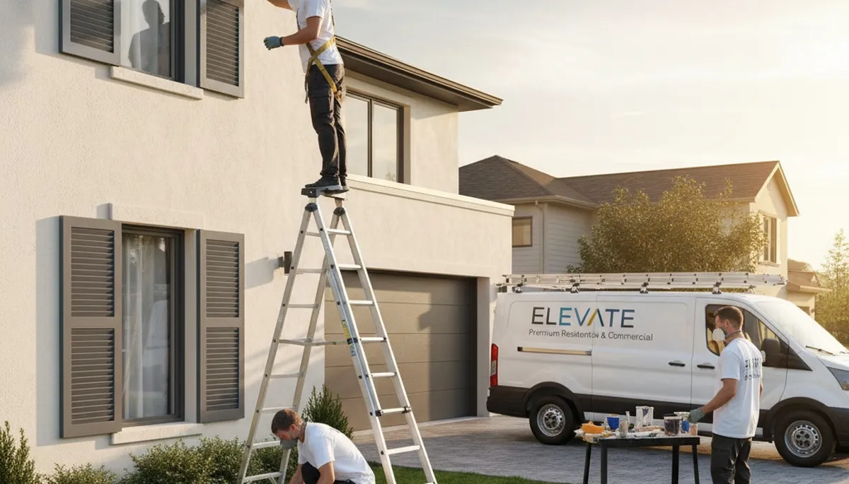Professional shutter painting on residential home exterior in Billings, MT by expert house painters