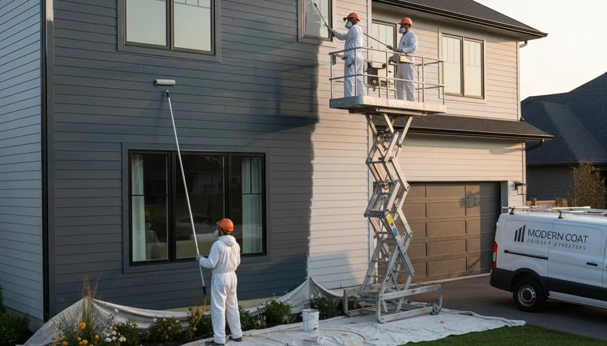 Professional siding painting on residential home in Billings, MT by expert house painters